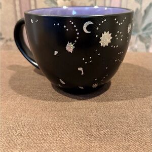 Black Celestial Mug with Silver Stars